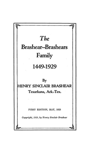 BRASHEAR - BRESHEAR Family, 1449-1929