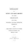 BROSIUS: Genealogy of Henry & Mary Brosius & their Descendants; Also some Short Accounts of other Families Bearing the Brosius Name