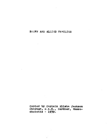 Brown and Allied Families. 1939