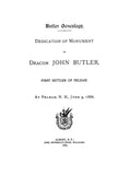 BUTLER Genealogy; Dedication of the Monument to Deacon John Butler, Pelham, NH, 1886