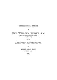 EDDYE - EDDY:  Genealogical Memoir of Rev. William Eddye and his American Descendants. (Includes 250th Reunion at Providence) 1881