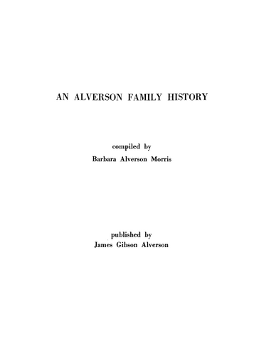 An Alverson Family History (Softcover)