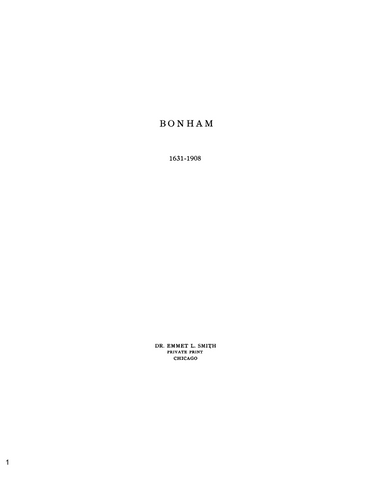 Bondham 1631-1908