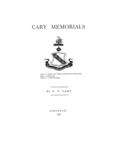 CARY: Cary Memorials 1874