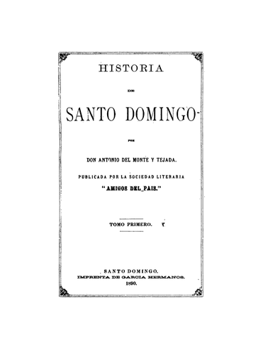 DOMINICA: Historia de Santo Domingo Tomo 1