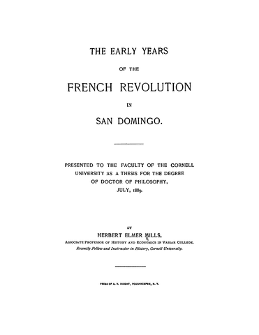 DOMINICA: The Early Years of the French Revolution in San Domingo (Softcover)