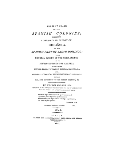 DOMINICA: Present State of the Spanish Colonies: Including a Particular Report of Hispaniola or the Spanish part of Santo Domingo