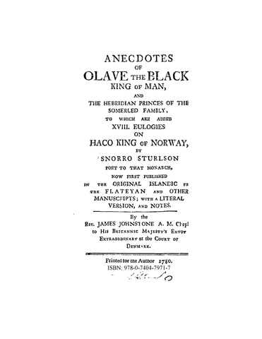 ICE: Anecdotes of Olave the Black, King of Man (Softcover)