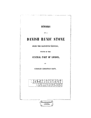 ICE: Remarks on a Danish Runic Stone from the Eleventh Century (Softcover)
