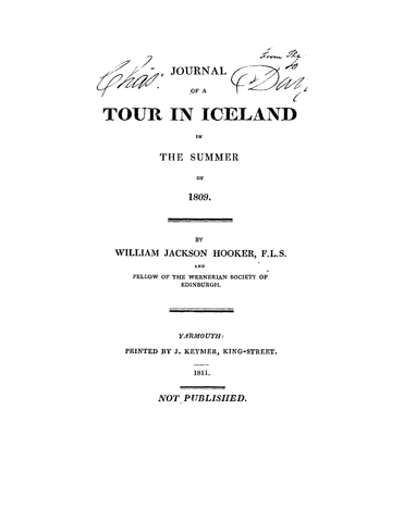 ICE: Journal of a Tour in Iceland in the Summer of 1809