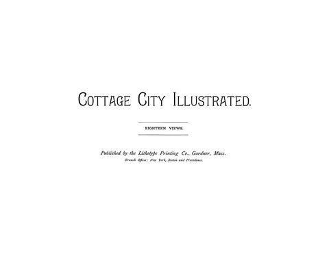 COTTAGE CITY, MA: Cottage City Illustrated: Eighteen Views (Softcover)