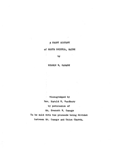 SOUTH BRISTOL, ME: A Short History of South Bristol, Maine (Softcover)
