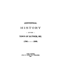 SUMNER, ME: Centennial History of the Town of Sumner, ME 1798-1898