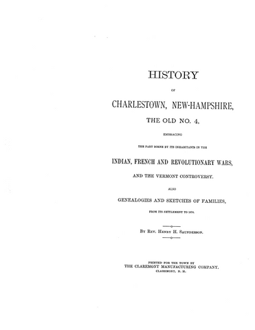 CHARLESTOWN, NH: History of Charlestown, New Hampshire, the Old No. 4 (Hardcover)