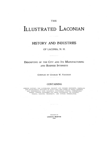 LANCONIA, NH: The Illustrated Lanconian, History and Industries of Lanconia, NH