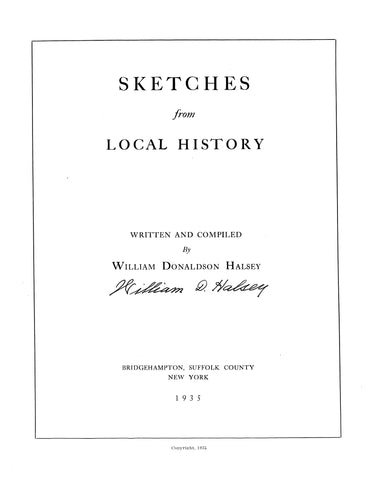 BRIDGEHAMPTON, NY: Sketches from Local History (Softcover)