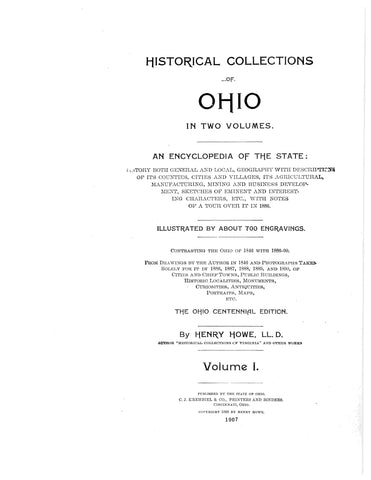 HISTORICAL COLLECTIONS OF OHIO 1907 (Hardcover)