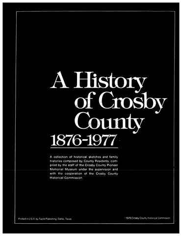 TX Crosby: A History of Crosby County 1876-1977