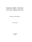 HIDE: Barnard Hide and his Descendants (Softcover) 1910
