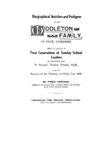 MIDDLETON: Biographical Sketches and Pedigree of the Middleton Family of Hyde, Cheshire (Softcover)