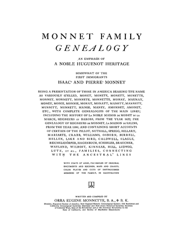 MONNET: Monnet Family Genealogy, an Emphasis of a Noble Huguenot Heritage (Hardcover)