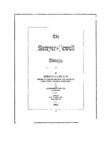 SAWYER: The Sawyer-Jewel Lineage