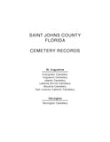 ST JOHN, FL:  SAINT JOHN'S COUNTY CEMETERY RECORDS