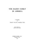 HAZEN Family in America; A Genealogy—1947