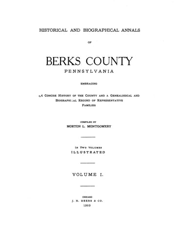 BERKS, PA: HISTORICAL & BIOGRAPHICAL ANNALS OF BERKS COUNTY (Hardcover)