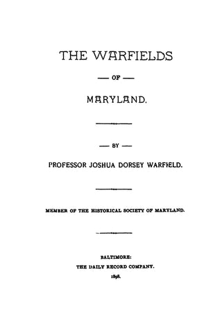 WARFIELDS Family of Maryland (Softcover)