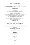 CLEVELAND: Genealogy of the Cleveland-Cleaveland families.  An attempt to trace, in both the male and female lines, the posterity of Moses Cleveland