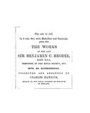 Brodie: Autobiography of the Late Sir Benjamin C Brodie Bart 1865