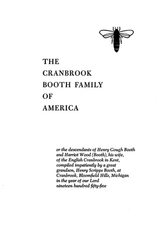 BOOTH: The Cranbrook (Kent, England) Booth family of America