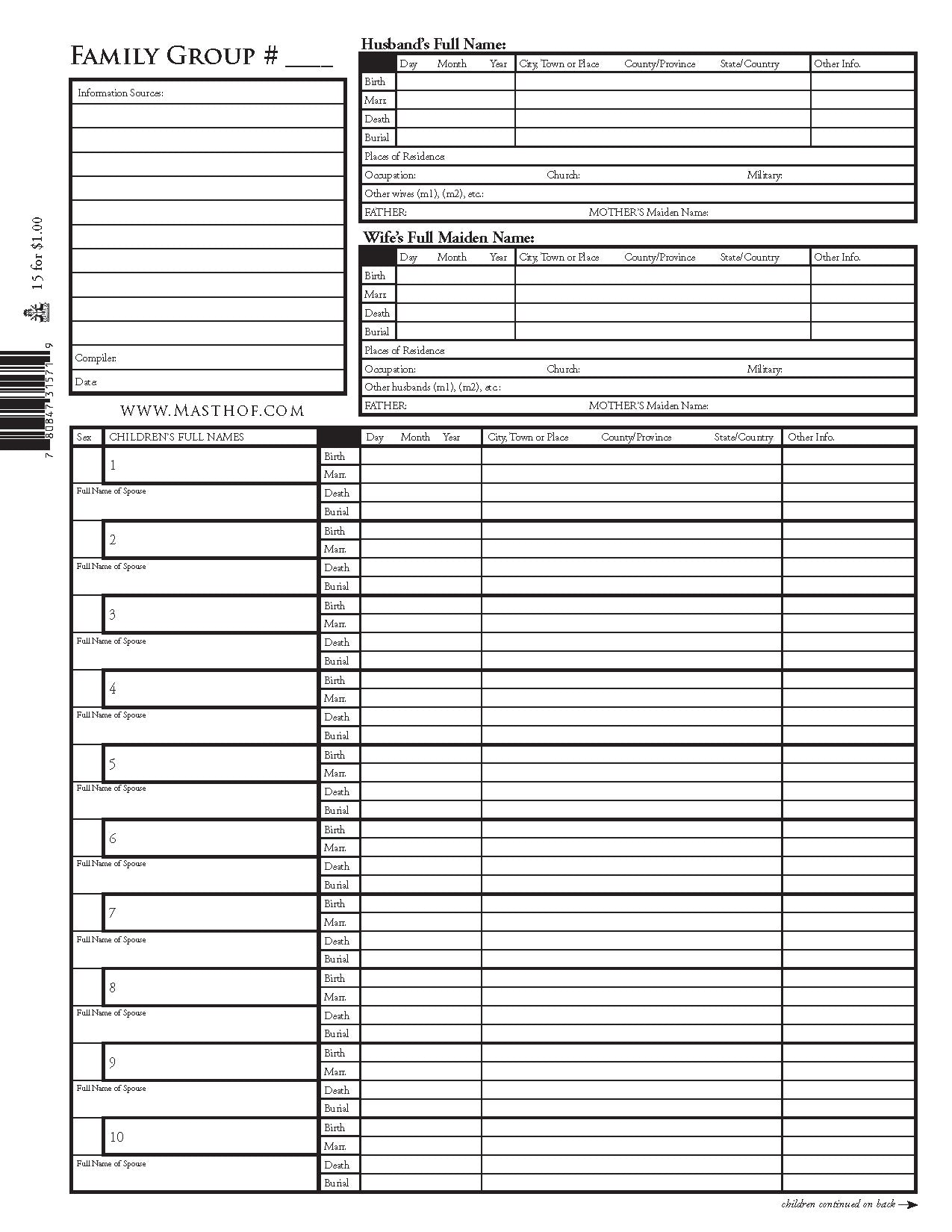 Family Group Sheets for Genealogy Records – Higginson Book Company, LLC family-group-sheets-for-genealogy-records-higginson-book-company-llc