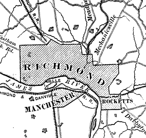 MAP: Petersburg and Richmond