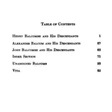 BALCOMBE: First Book of the Balcombe Family