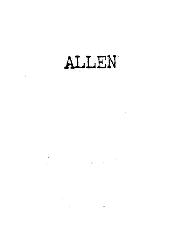 ALLEN: Some Prudence Island Allens, Together with a Few Connected Families