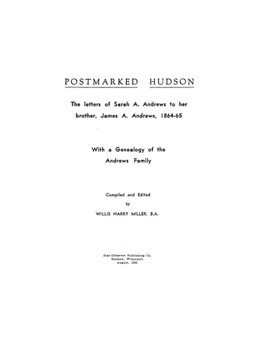 Andrews: "Postmarked Hudson"