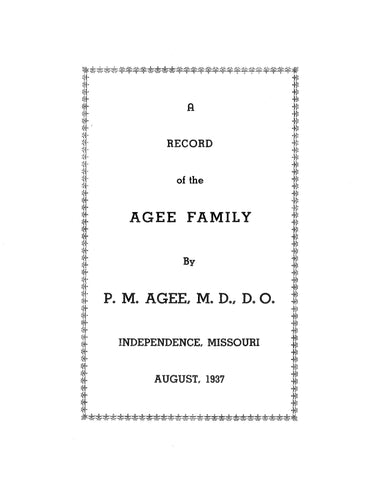 AGEE: A record of the Agee family