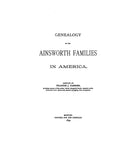 AINSWORTH:  Genealogy of the Ainsworth families in America