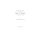 ALEXANDER: Records of a Family of the House of Alexander, 1640-1909