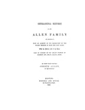 ALLEN: Genealogical Sketches of the Allen Family of Medfield; with an Account of the Golden Wedding of Ellis & Lucy Allen, also of Gershom & Abigail (Allen) Adams