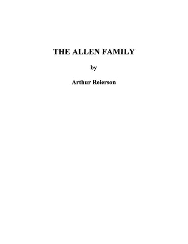 ALLEN Family: Descendants of Ralph Allen through His Son George of Weymouth, England & MA