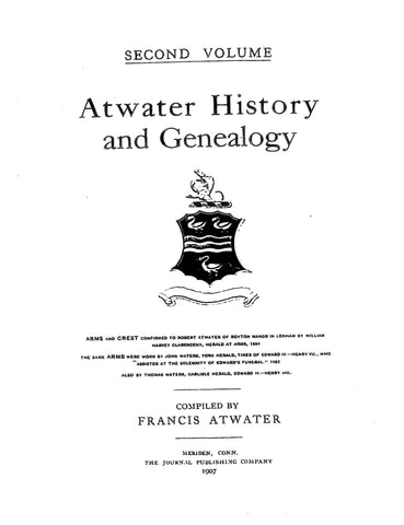 Atwater History & Genealogy; Volume II