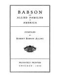 Babson & Allied Families in America