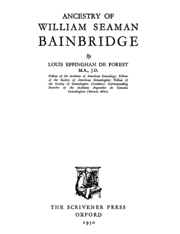 BAINBRIDGE: Ancestry of William Seaman Bainbridge