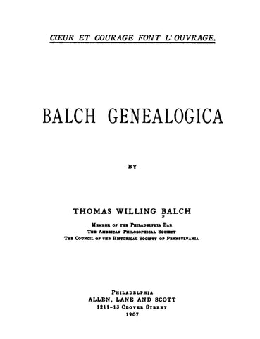 Balch Genealogica