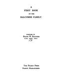 BALCOMBE: First Book of the Balcombe Family