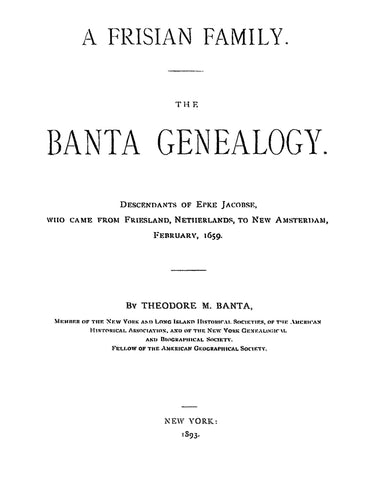 BANTA Geanalogy: A Frisian Family, Descendants of Epke Jacobse