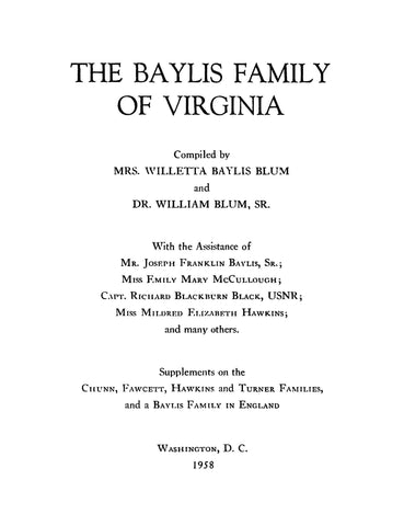 BAYLIS Family of Virginia